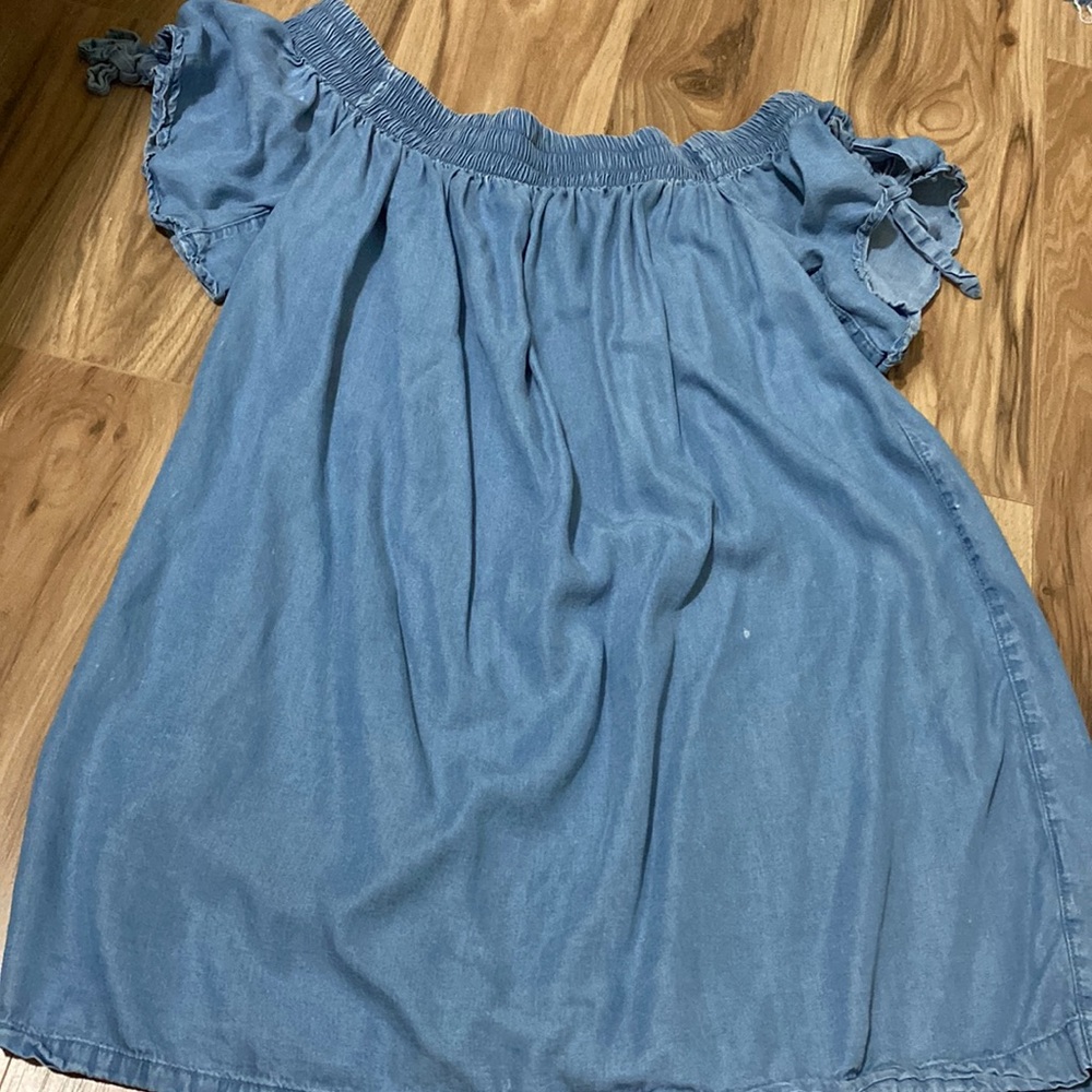 Small denim-like blue babydoll dress